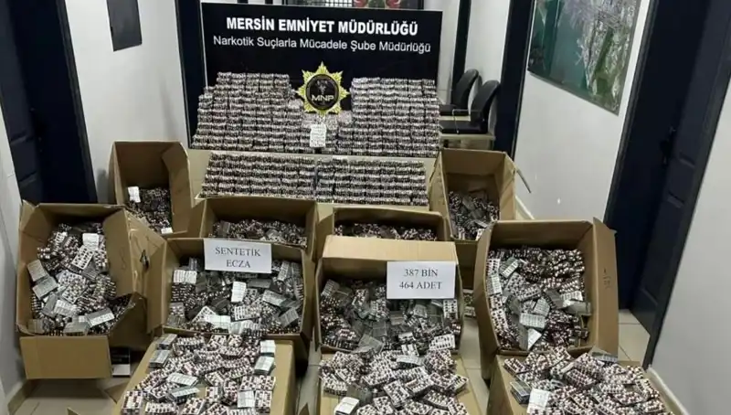 Mersin'de Uyuşturucu Tasfiyesi: 387 Bin Hap Ele Geçirildi!